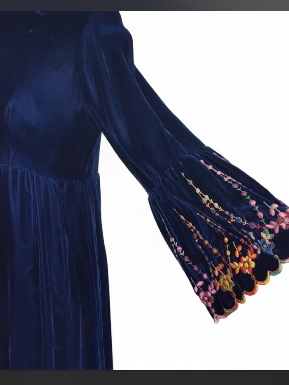 60s velvet rainbow maxi dress